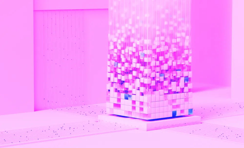 pink abstract blocks